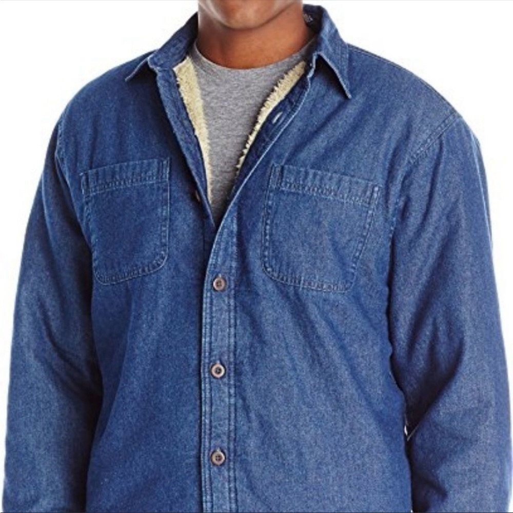 Wrangler sherpa lined warm denim shacket shirt jacket